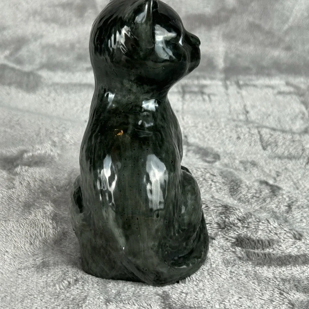 Vintage Ceramic Cat 5 inches White Paws Kitty Figurine Kitten Retro Kitsch Decor